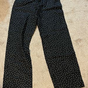 Black and white polka dot wide leg pants